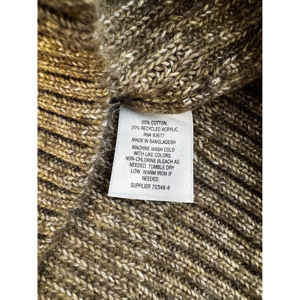 Mutual Weave Sweater Mens Large Brown Ribbed Knit Turtleneck Classic Preppy New - Picture 5 of 9